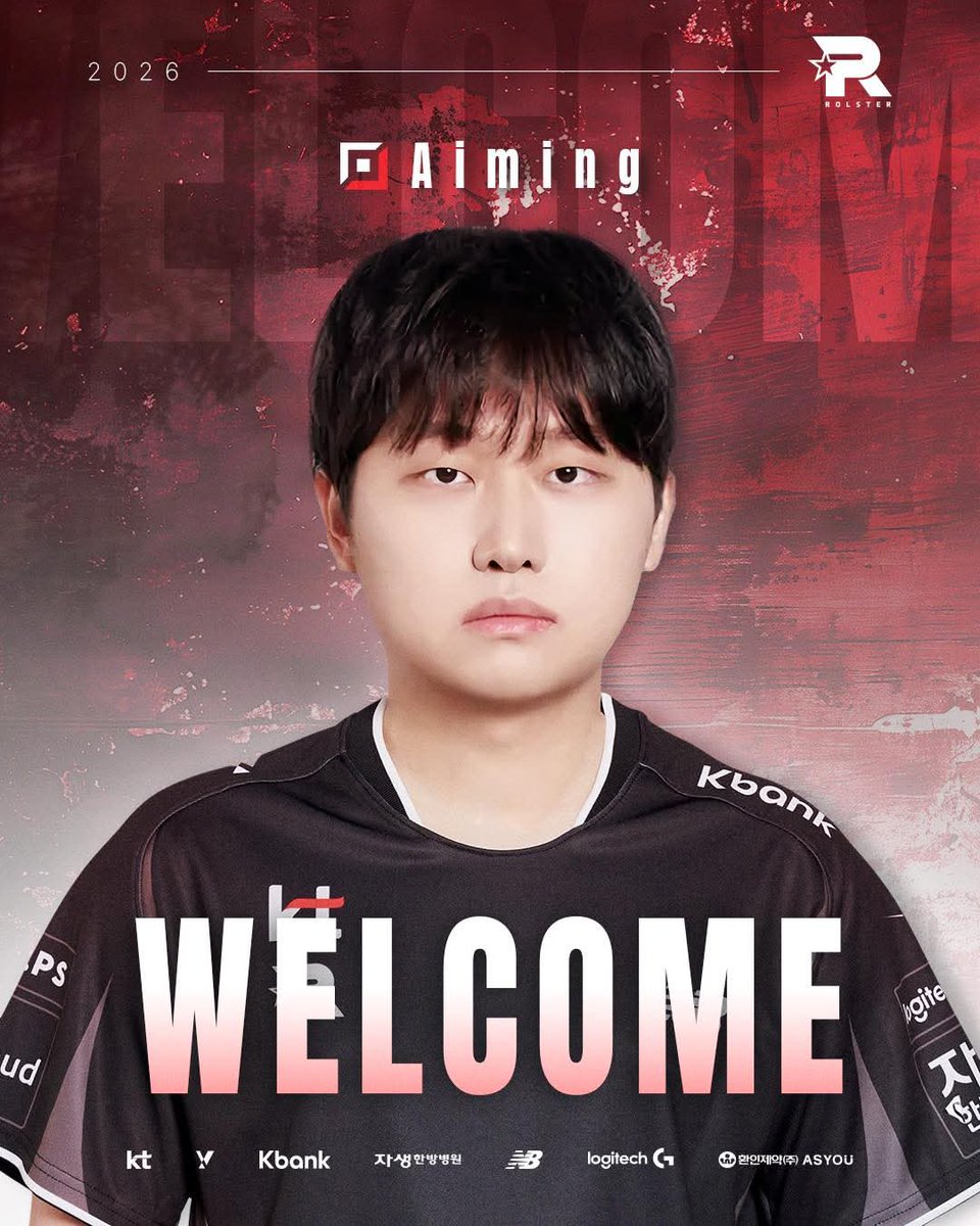 KTRolsterLoL's tweet image. [Official] Welcome Back Aiming

kt Rolster has signed Aiming for the 2026 season.
We look forward to seeing Aiming lead the game with his exceptional abilities.
Please give Aiming your strong support.