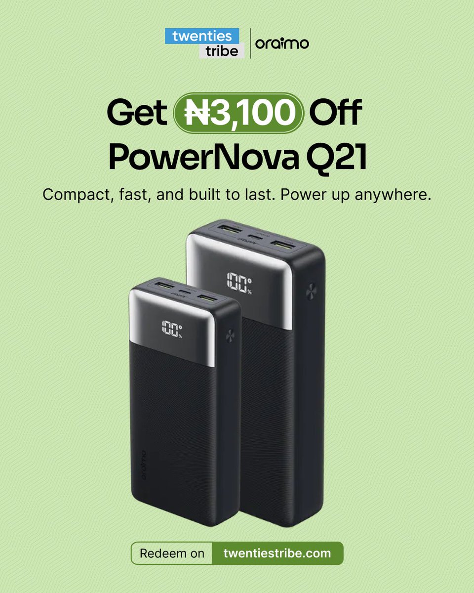 twentiestribe's tweet image. Clean discounts on everyday gadgets that actually make your life easier. No overthinking needed.

Redeem on twentiestribe.com/discounts.

#TwentiesTribe #GadgetDeals #TechOnABudget