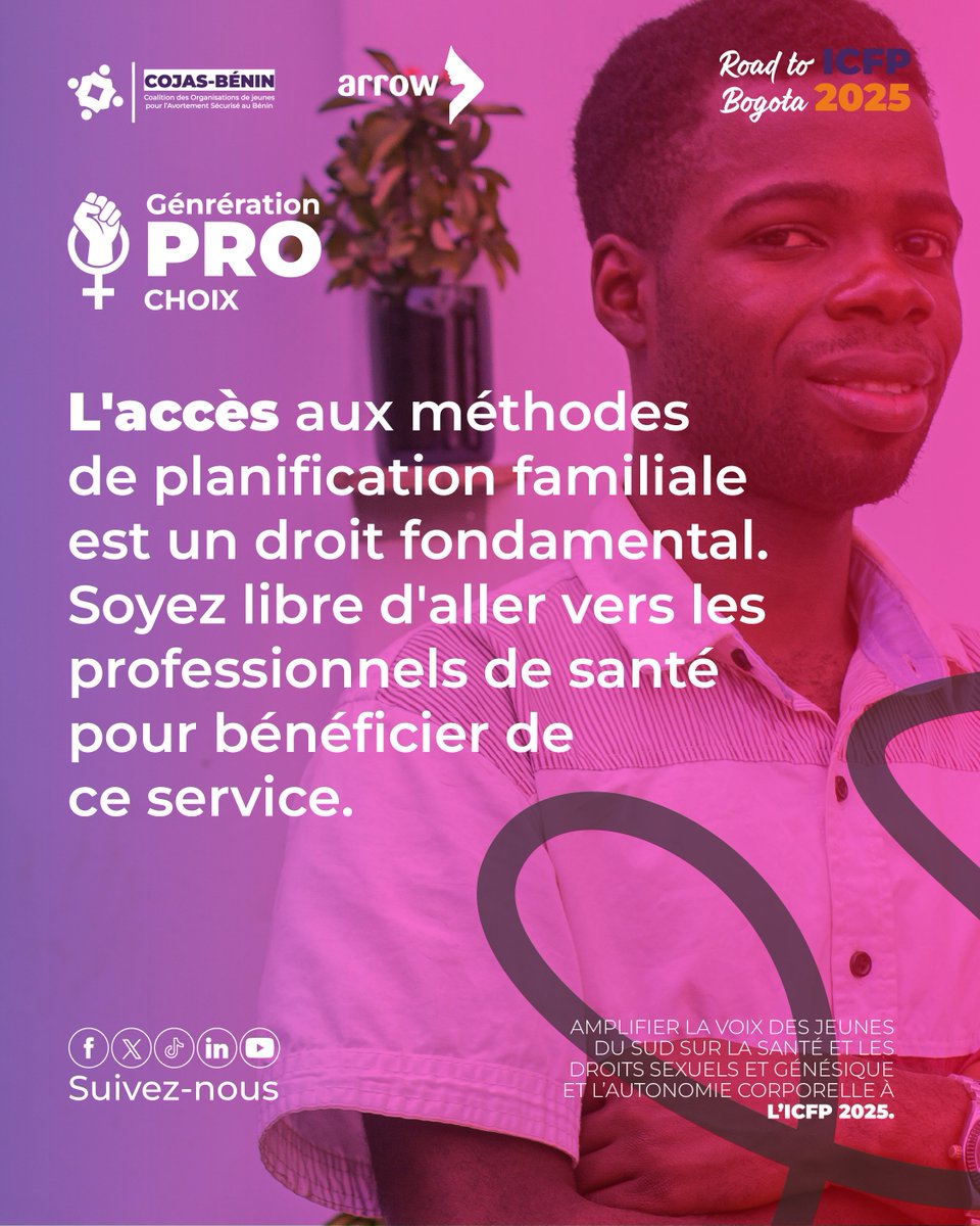 Choisir sa méthode de contraception, c’est exercer un droit fondamental. Brisons les tabous et rapprochons-nous des professionnels de santé.

#CIPF2025 #DroitsSexuels #ICFP2025 #GenProChoix