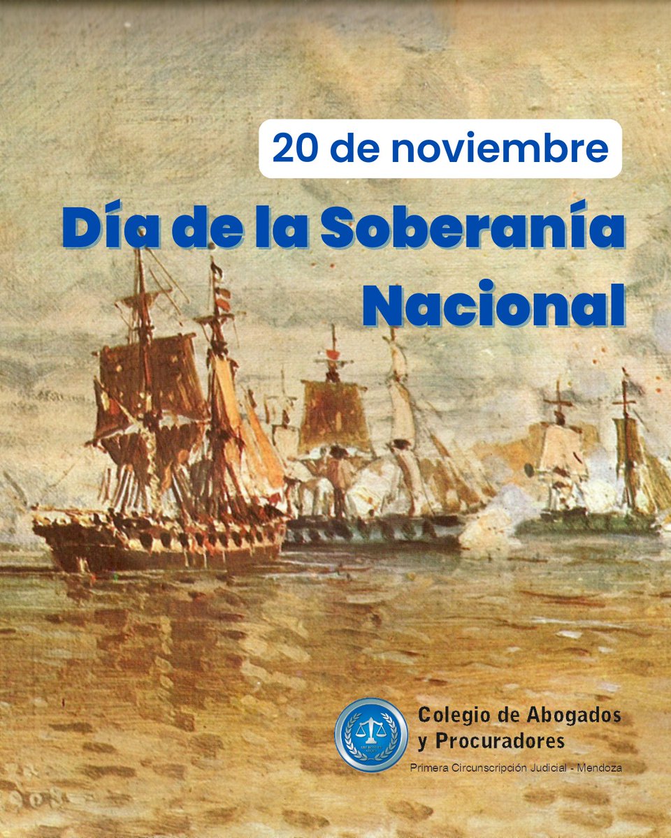 El 20 de noviembre se conmemora el Día de la Soberanía Nacional, aniversario de la batalla de la Vuelta de Obligado, donde en 1845 soldados resistieron la invasión de fuerzas extranjeras.

🔗 colabogmza.com.ar/20-de-noviembr…