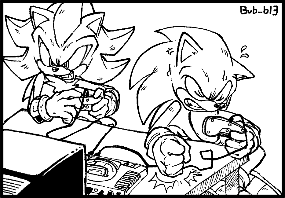 REDRAW!! 

i dont draw shadow often so it was fun practice fo show

#dragonball #SonicTheHedgehog