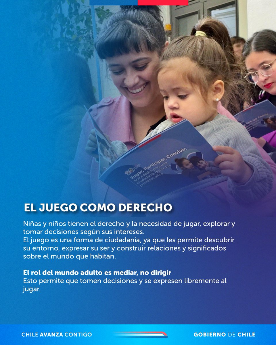 SubEducParv's tweet image. ✨👶🏽👧🏻👦🏻 En el DíaMundial de las Infancias compartimos el cuadernillo Jugar, Participar, Convivir, creado para fortalecer el derecho al juego, la participación y la agencia desde los primeros años.
📥 Descárgalo aquí: parvularia.mineduc.cl/recursos/jugar…