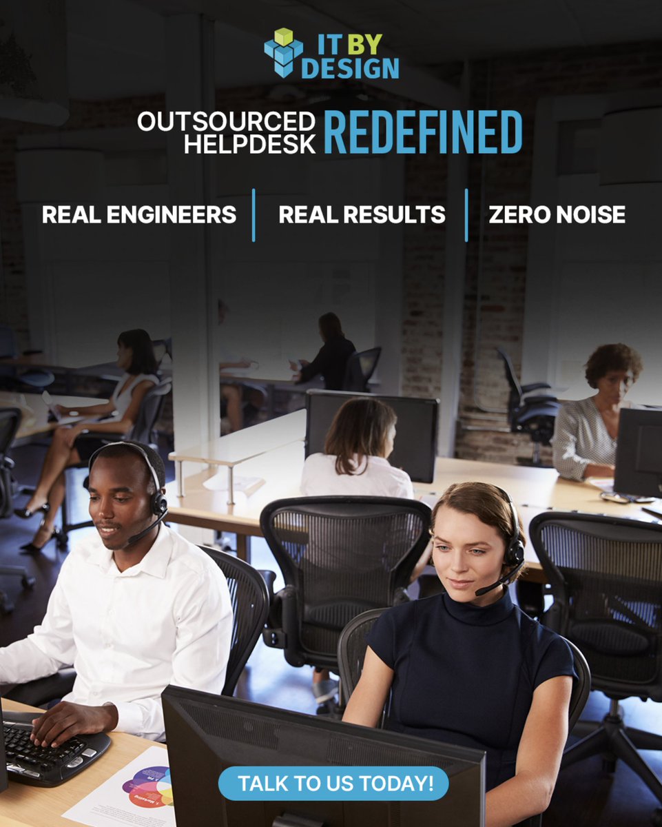 IT_BY_DESIGN's tweet image. Go beyond reactive tickets with IT By Design’s Outsourced Helpdesk. Get proactive support with system health reporting, multi-device coverage, 24/7 engineers, smart patching, and threat detection. 

Prevent issues before they hit. hubs.ly/Q03TFltz0

#MSP #ITHelpdesk
