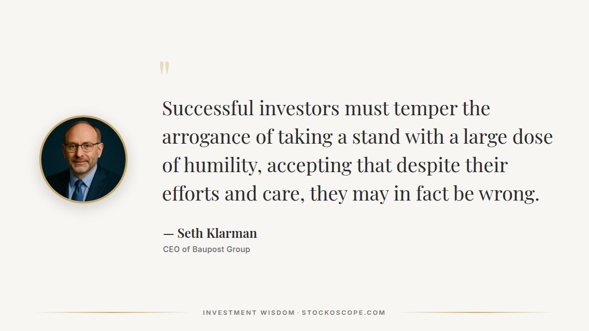 stockoscope's tweet image. Investment insights from Seth Klarman

Balance conviction with humility. Take meaningful positions based on your analysis, but remain open to being wrong and ready to change course.

#InvestingWisdom #Klarman #IntellectualHumility #Conviction #Adaptability