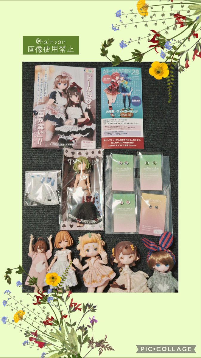 hainyan's tweet image. やっと呟くけど…
イベ慣れしてるはずなのになんでそんな焦って挙動不審なのと言われながら(笑)、初めてのドール系イベント｢AK-GARDEN｣に参加してきました！やはりヒヨッてぜんぜん買えなかった💦でも、全ブース回れて、パルドルも無事買えて、欲しかった横長のアイもゲットできて、楽しかった✨