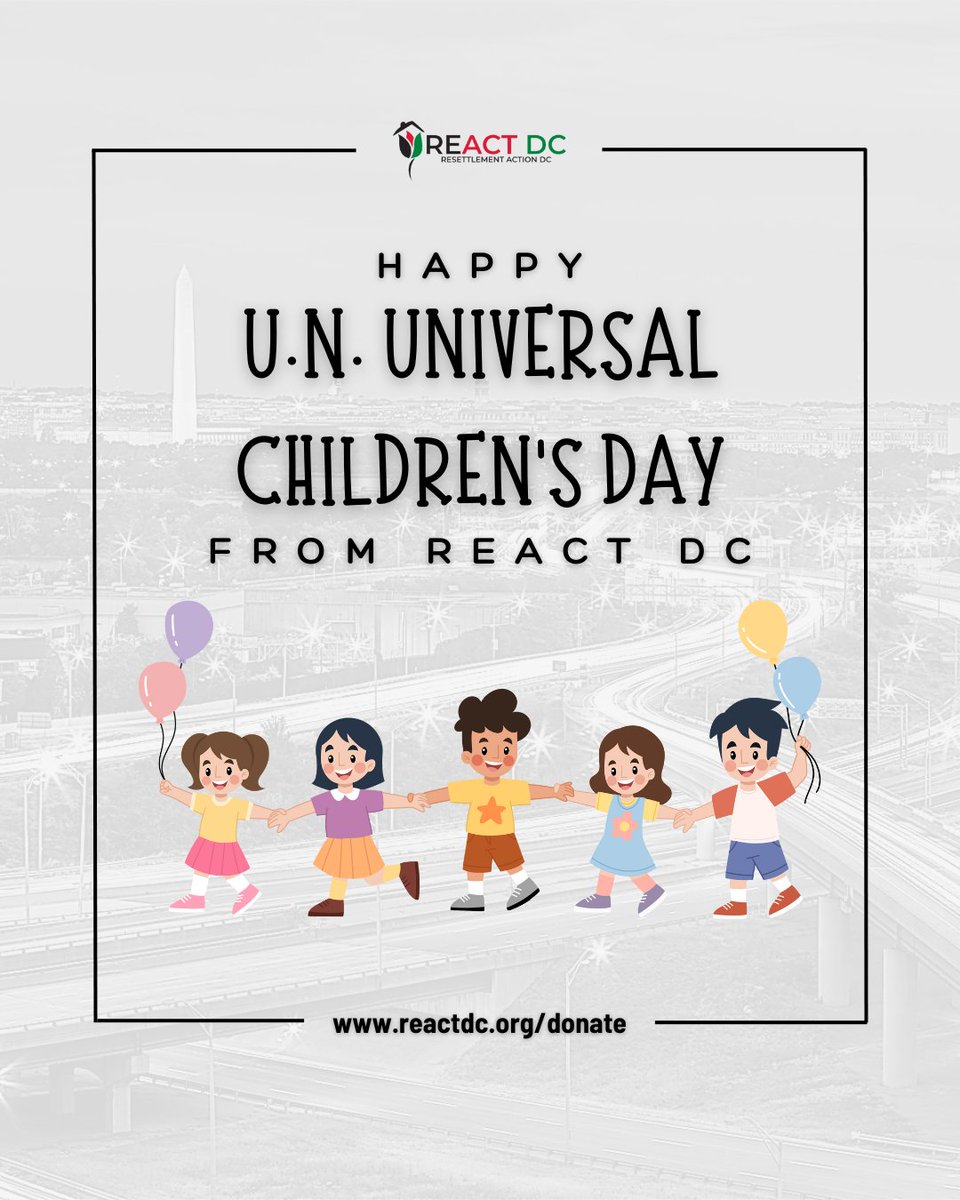 reactdcorg's tweet image. Happy Universal Children’s Day! 🌟 REACT DC celebrates refugee youth, supporting education, growth &amp;amp; leadership through programs like VRSAP &amp;amp; MYVA. #UniversalChildrensDay #RefugeeYouth #Empowerment
