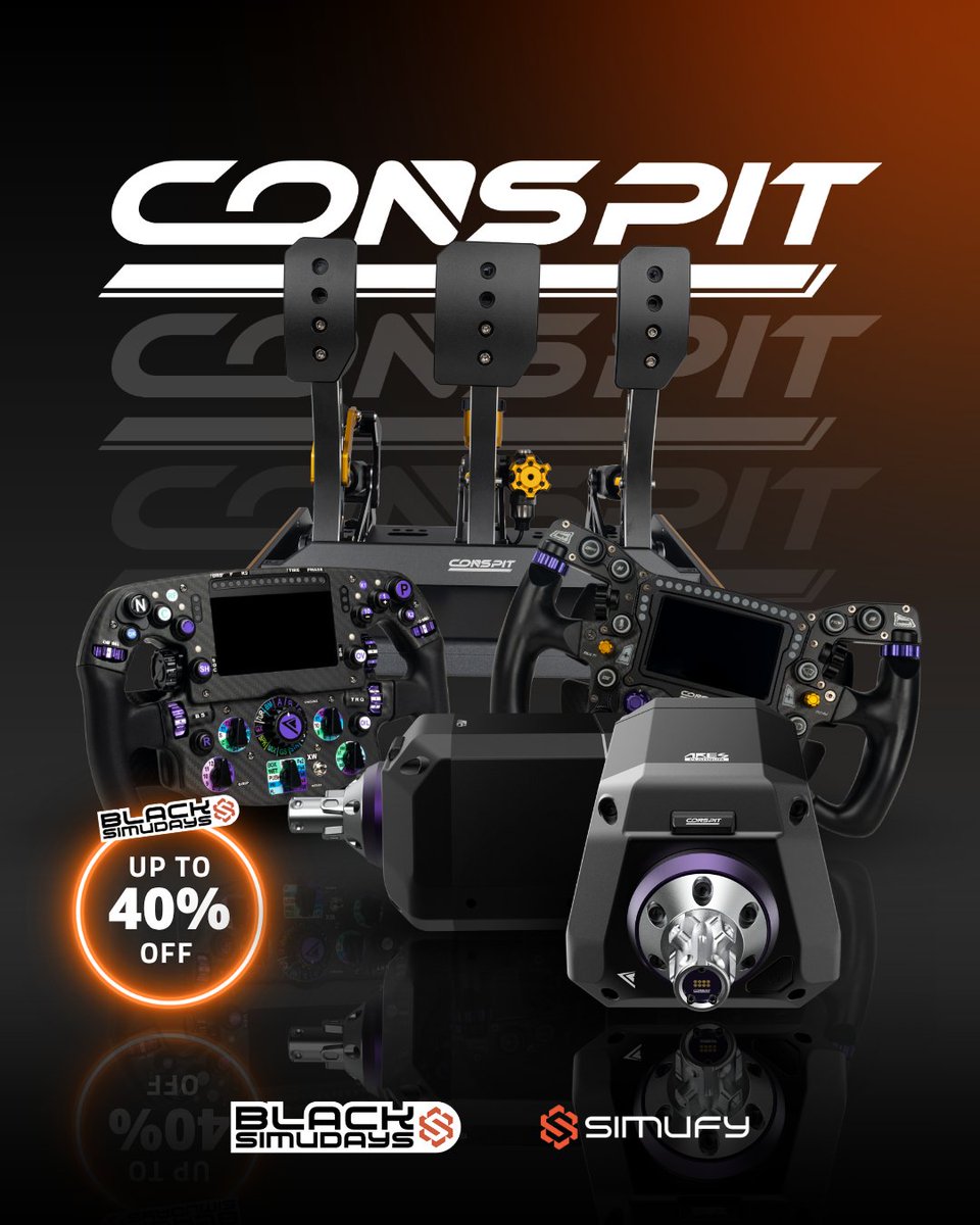 simufy's tweet image. 🔥 @conspit_official llega a los Black SimuDays con hasta 40% de descuento en bases Ares, volantes y pedales. 

Si buscas control real y precisión… ¡este es tu momento! 😏

#Simufy #Conspit #BlackSimuDays #SimRacing #SimRacer