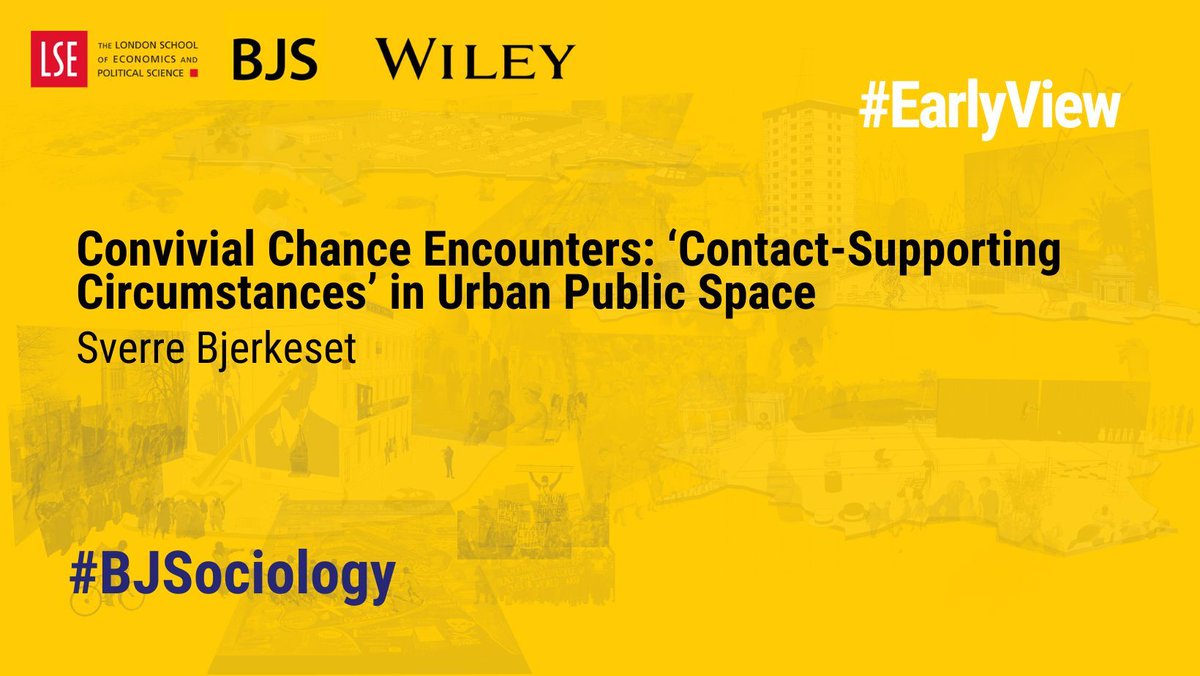 BJSociology's tweet image. What makes the city&apos;s diverse strangers actually interact face-to-face? Drawing on long-term urban ethnography in Oslo, Norway, this article explores ‘contact-supporting circumstances’ in urban public space.

#EarlyView in #BJS ➡️ buff.ly/jWkpdB4