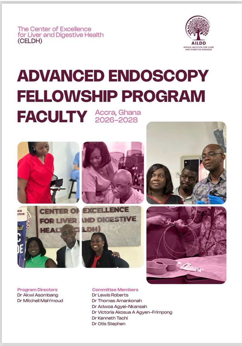AkwiAsombangMD's tweet image. ADVANCED ENDOSCOPY FELLOWSHIP TRAINING PROGRAM IN GHANA: we are training gastroenterologists &amp;amp; endoscopy nurse

#gratitude
💡We are establishing the first formal advanced endoscopy fellowship in Ghana!

🗓️Start date Jan 2026

🗓️Duration: 2 years

THANK YOU FACULTY 🙏🏾
#GITwitter