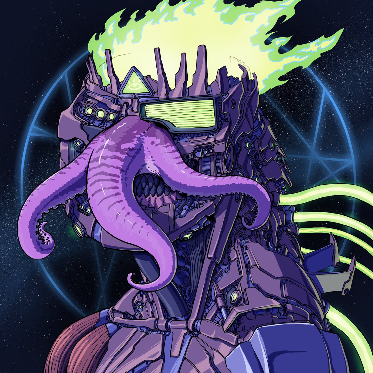 Gm to the artists, grinders and legends of Web3. On this throwback Thursday I want to shoutout <a href="/EthanSBrewerton/">🤖 Ethan S. Brewerton 💀</a> from <a href="/MechaChaoticNFT/">⚠ Mecha-Chaotic⚠</a> on his first NFT ever created on the XRPL. I was lucky enough to win the auction of this legendary piece! Divine chaos. $XRP has NFTS!