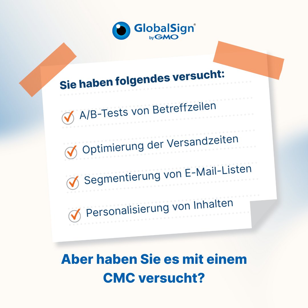 GlobalSign_DE's tweet image. Ihre E-Mails verdienen es, gesehen zu werden!
Mit Common Mark Certificates (CMC) erscheint Ihr Markenlogo direkt im Posteingang – für mehr Vertrauen, höhere Öffnungsraten &amp;amp; sichtbare Ergebnisse.👉 Erfahren Sie mehr: loom.ly/M2alD_0

#CMC #EmailMarketing  #Cybersicherheit