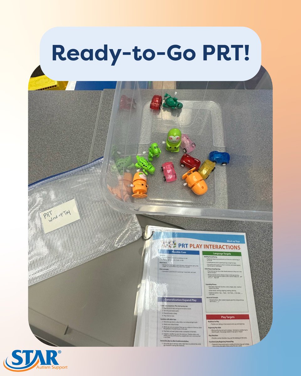 SAS_Autism's tweet photo. This teacher keeps PRT organized with picture cues and Play Interaction Guides in each toy bin! 👏 Check out the new guides in Routine Essentials: Play &amp; Social to make playtime purposeful. #StarAutismSupport #PRT #RoutineEssentials https://t.co/bRDEcCBpzs