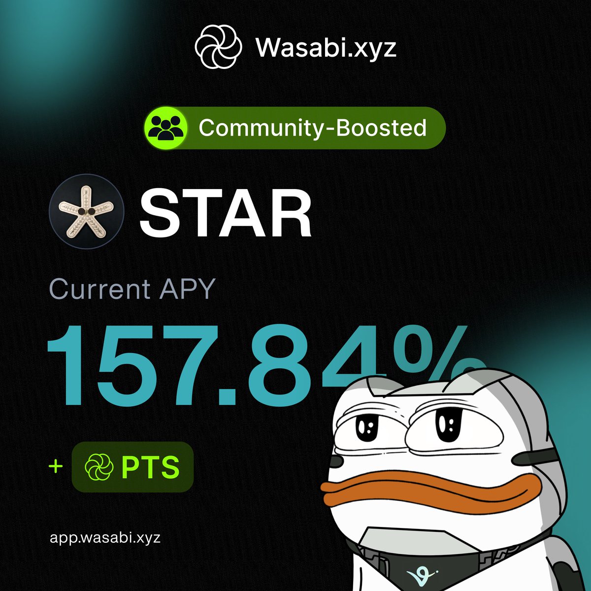 Wasabi Protocolでの$STAR預入APYブースト告知