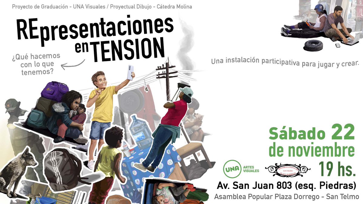 AsaPopPDorrego's tweet image. Este sábado 22 tenemos programación artística. Nuestro compa Gonzalo Gayoso presenta una instalación participativa para jugar y crear en colectivo. Les esperamos a partir de las 19 hs en nuestro local de Av. San Juan 803, y Piedras, San Telmo. Entrada libre y gratuita.