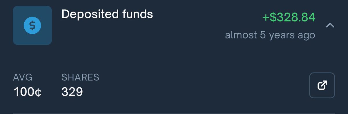 <a href="/predictionarc/">The Prediction Arc</a> <a href="/PolymarketTrade/">Polymarket Traders</a> I provided $328 in liquidity 5 years ago