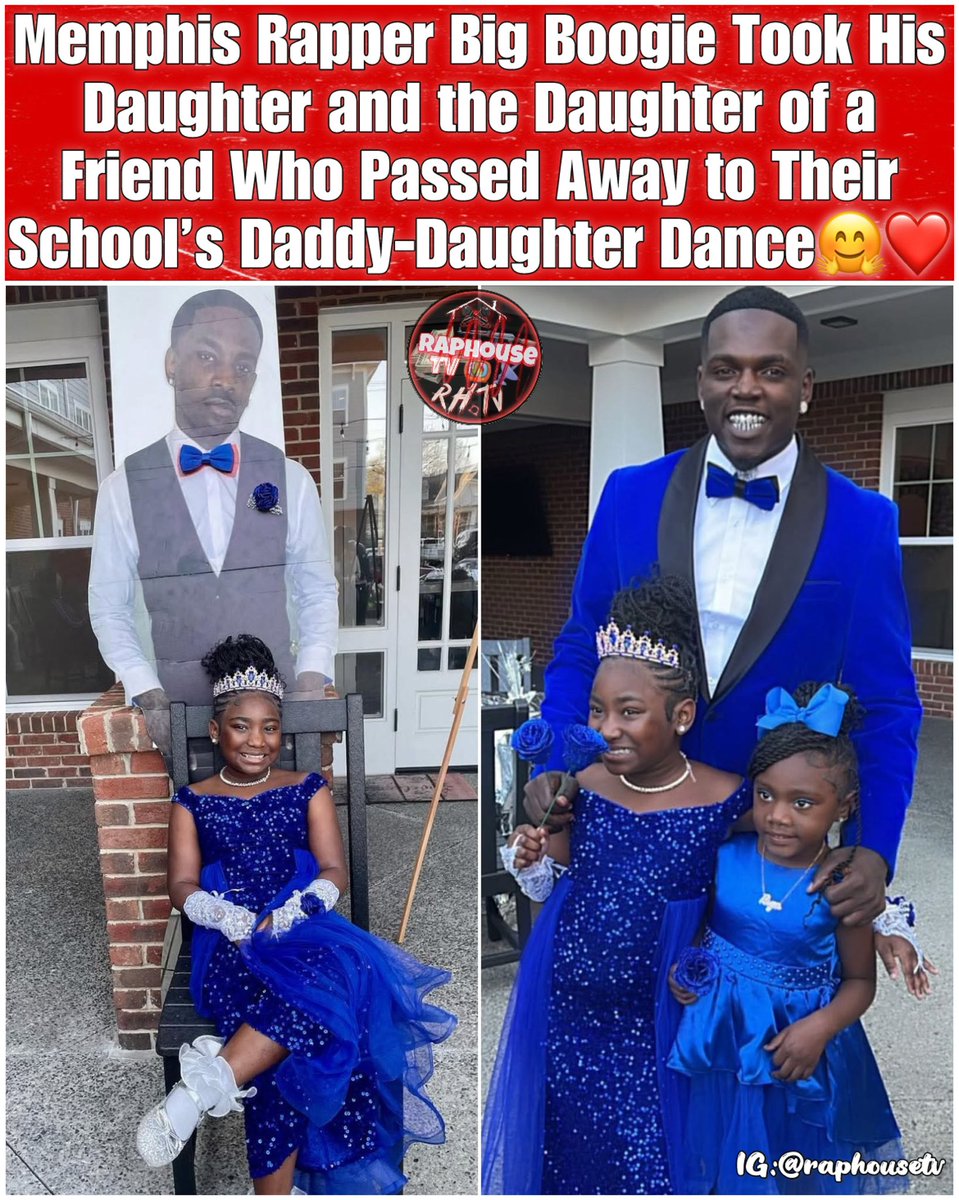 raphousetv2's tweet image. Memphis Rapper Big Boogie Took His Daughter and the Daughter of a Friend Who Passed Away to Their School’s Daddy-Daughter Dance.😇🙏🏾❤️