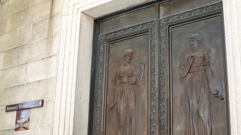 brown_alumni's tweet photo. What’s the first thing you notice about the Annmary Brown Memorial along Brown Street? For many, it’s the monumental bronze doors, which feature elaborate etched allegorical representations of art and learning. 

+ Learn more: https://t.co/D7oS5QzMmL

Photos by Nick Dentamaro https://t.co/495uudOCby