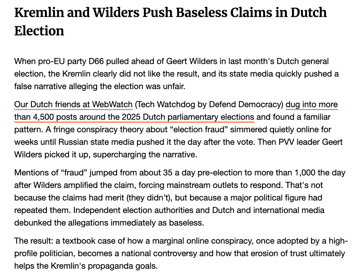 WebWatchDD's tweet image. Heel cool: ons onderzoek wordt genoemd door @ResetDotTech!

&apos;Kremlin and Wilders Push Baseless Claims in Dutch Election&apos;

mailchi.mp/reset/your-dig…