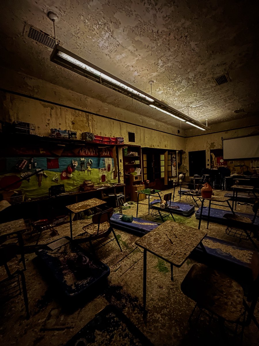 A classroom frozen in time since 2012 inside an abandoned Detroit elementary school