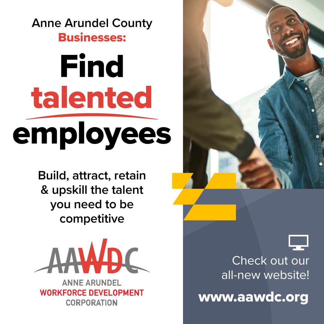 aaworkforce's tweet image. Anne Arundel County businesses can explore vital resources, services, and solutions through AAWDC&apos;s new website!

Visit aawdc.org/business/ to get started!

#AAWDC #WorkforceDevelopment #WebsiteLaunch #BusinessSolutions #BusinessSuccess