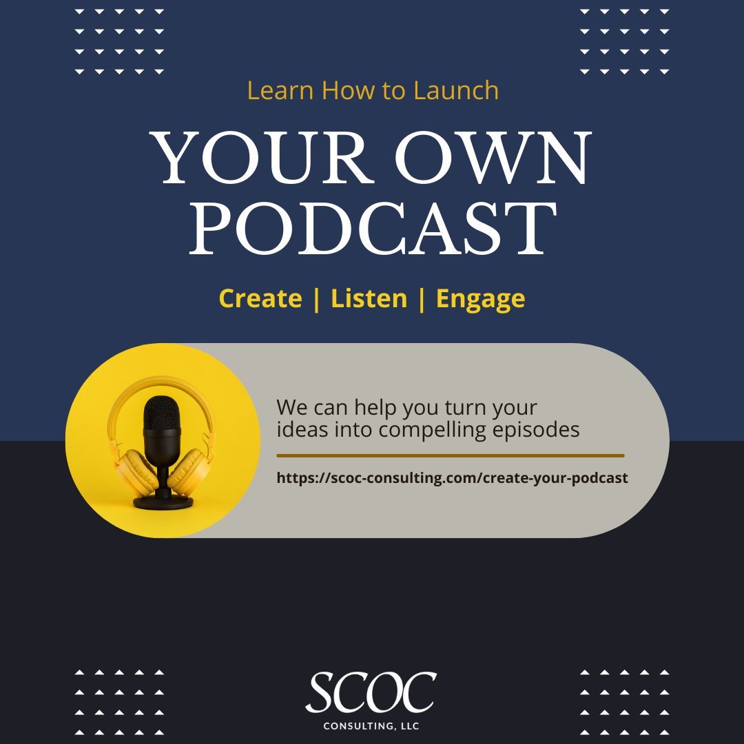 scocconsulting's tweet image. Learn how to launch your own podcast. 🎧 We help transform your ideas into episodes that inform, entertain, and inspire. Details: scoc-consulting.com/create-your-po… #PodcastCoaching #ContentCreators