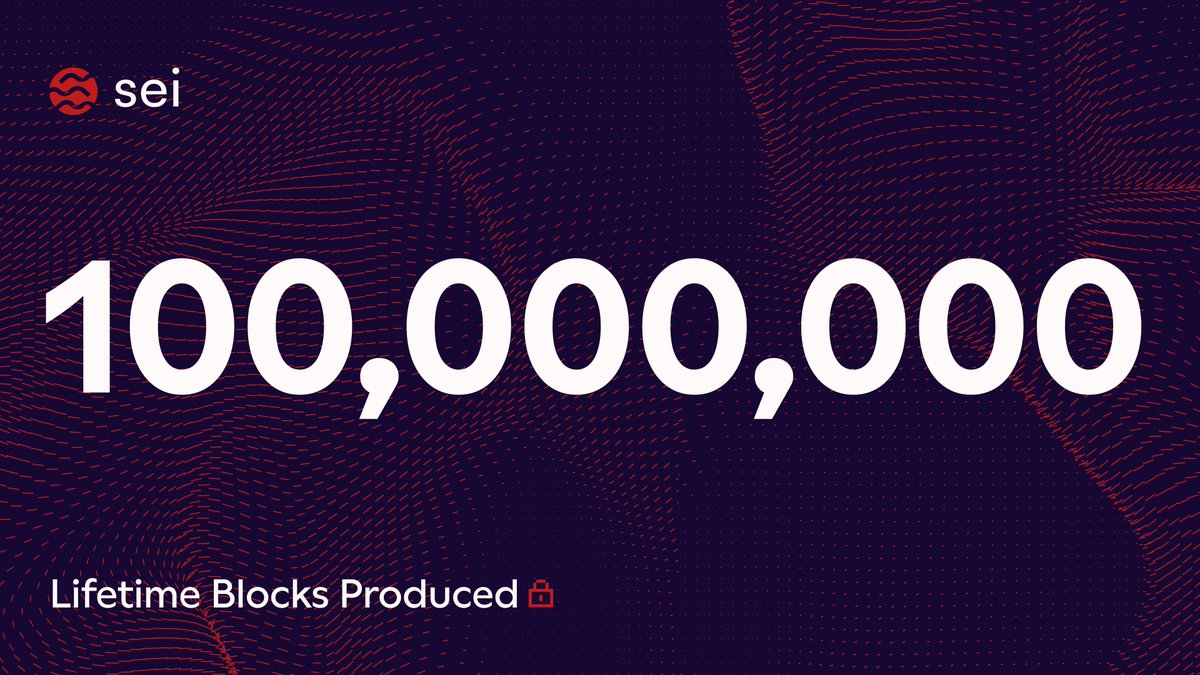 SeiNetwork's tweet image. 100M blocks.

100M blocks of real-time settlement.
100M blocks of high-frequency markets.
100M blocks of institutional-grade execution.

Battle-tested. Secured by global enterprises. Trusted by leading institutions. Built for global finance.

Markets Move Faster on Sei. ($/acc)