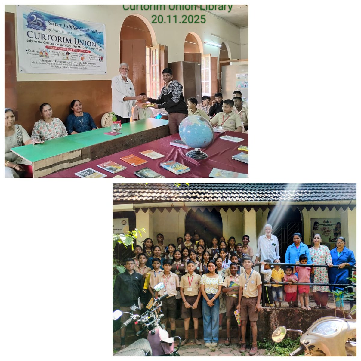 Goa403709India's tweet image. #VocalForLocal:Our #CurtorimUnionLibrary iaw #StXaviersHighSchool of #Curtorim celebrated
#WorldChildrenDay aws #NationalLibraryWeek2025&amp;amp; #NationalBookWeek2025 (14-20) Nov. with d insightful discussions on d books&amp;amp;their lasting value in society.Also,“Libraries&amp;amp;Cultural Heritage&quot;.
