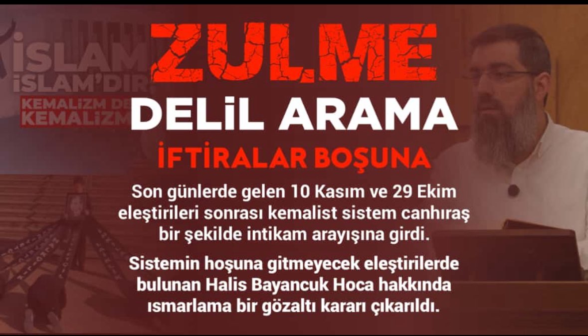 Zulme delil aranmaz!
Halis Bayancuk 
#KemalizmKurbanArıyor