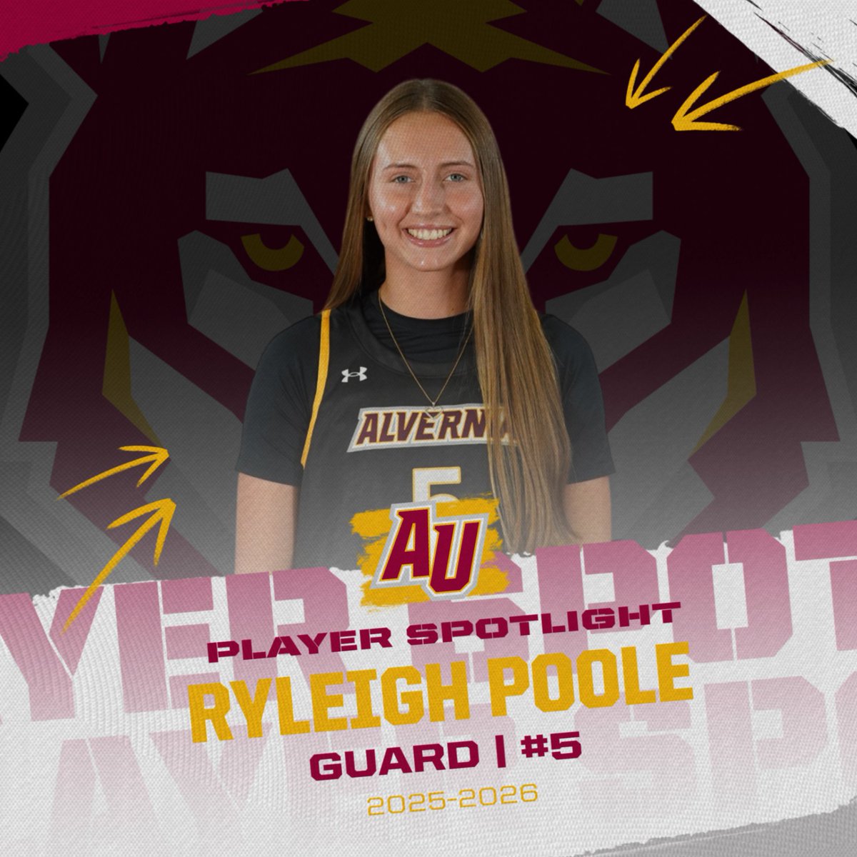 It's time to introduce your Alvernia University Women's Basketball Team.  Meet Junior #5 Ryleigh Poole.  Ryleigh is a 5'6 Guard from Carlisle High School in Carlisle, PA and is majoring in Nursing.  #auwbb #golenwolves #earsup