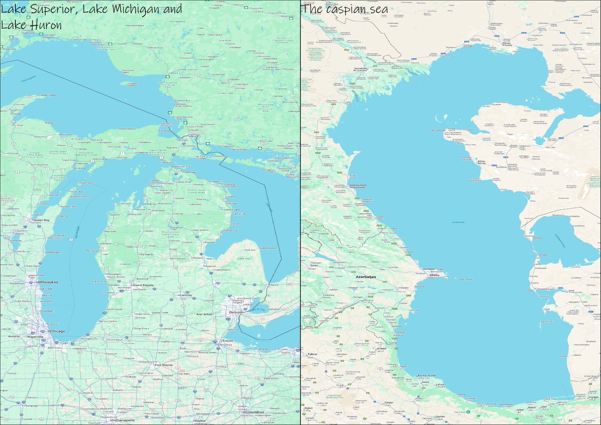 EbzanBenjamin's tweet image. 💧 Day 20 – Water  #30DayMapChallenge
Compared the Caspian Sea and Lake Superior today.
They look similar in size, but geographers know the difference:
Caspian = huge inland lake
Superior = largest freshwater lake
#GIS #Mapping #Geography #DataViz
