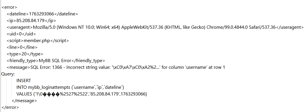 HackForumsNet's tweet image. Null Byte SQL injection attempt today for registration from a Russian IP.  Thought to share because I found it interesting.    HF backend handled it properly.  #sqli
