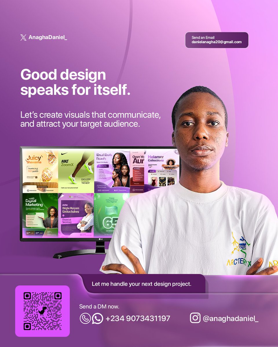 AnaghaDaniel_'s tweet image. Good design isn’t a luxury 

It’s a business tool.

It boosts recognition, builds trust, and drives conversions.  

Stop losing sales because of poor visuals.

Let me help you create a brand that looks as good as it works.

DMs open.

Have a good evening.