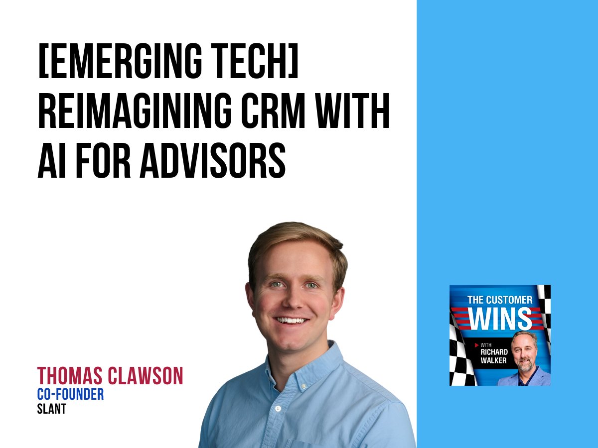 QuikForms's tweet image. Are traditional CRMs holding advisors back?

On #TheCustomerWins, Rich Walker talks with Thomas Clawson of Slant about building an AI-powered #CRM that helps advisors serve more clients with less complexity.

Tune in: quickforms.com/post/emerging-…

#AdvisorTech #Fintech #EmergingTech