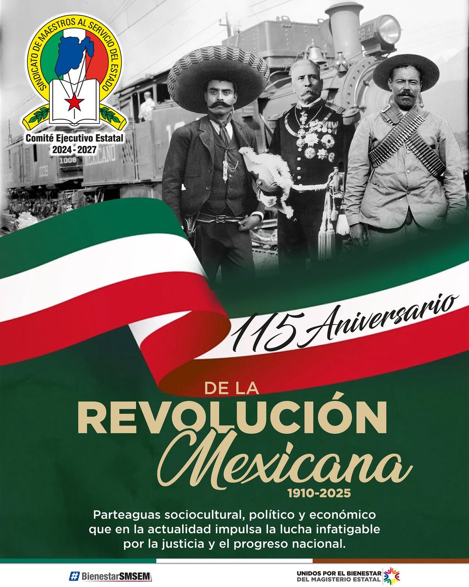SMSEMmx's tweet image. En el #SMSEM conmemoramos el inicio del período que modificó al México del siglo XX, porque constituye un hecho que nos convoca a permanecer atentos a los desafíos y necesidades sociales.

¡Unidos por el Bienestar del Magisterio Estatal!