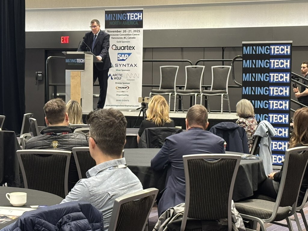 MiningTech1's tweet image. Honoured to have Michael Goehring President &amp;amp; CEO of Mining Association of BC deliver the keynote presentation on British Columbia’s Mining Industry at MiningTech North America Conference &amp;amp; Expo in Vancouver 🇨🇦