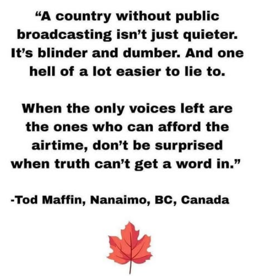 HILITINGHOCKEY's tweet image. Exactly the reason Poilievre said he'd shut down Canada's public broadcaster, and exactly the reason why we shouldn't.