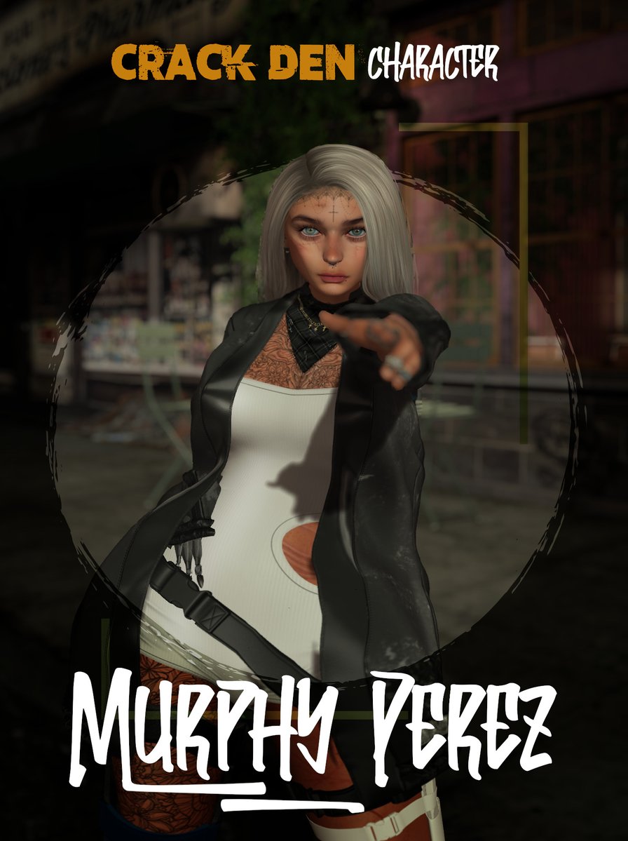 CrackDen's tweet image. From across the pond, Murphy is the fire that never dies out. Irish grit, Scottish blood, and smoke-stained loyalty — she smells of whiskey, cupcakes, and bubble gum, and keeps the peace with fire and lead.

#SecondLife #TheCrackDen #Roleplay #Metaverse