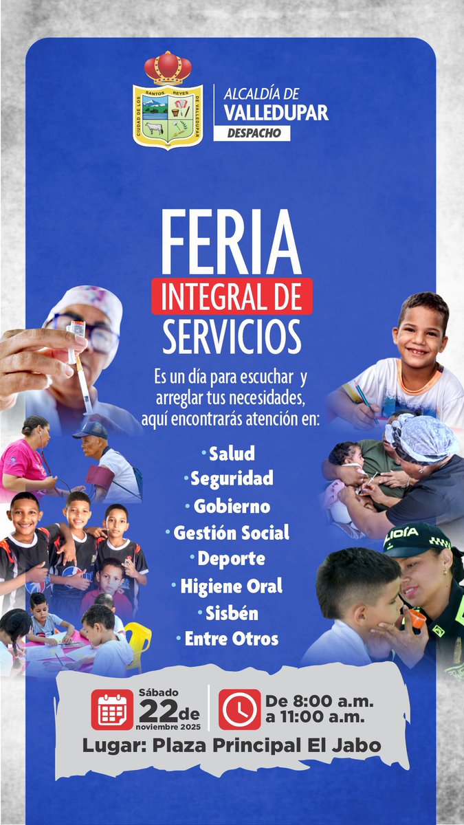 ¡Llegamos a El Jabo!

Este sábado te esperamos en la Feria Integral de Servicios con salud, seguridad, deporte, gestión social, Sisbén y mucho más.