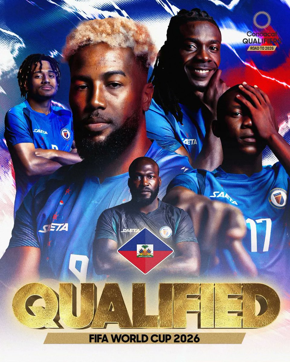 DUBICARTGALLERY's tweet photo. Félicitations à notre équipe nationale 🇭🇹 ! 18 novembre, symbole de la bravoure de Vertières, vous offrez à Haïti une qualification historique pour la Coupe du Monde 2026. #Haïti #FIFA #CoupeDuMonde2026
#WorldCup2026 #Grenadier, Alaso ! 💪🏾 https://t.co/t7gjs7p9en