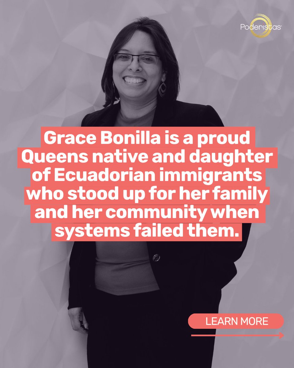 poderistas's tweet image. Our Poderista of the Week Grace C. Bonilla is the Queens-born advocate, leader, and now co-chair of Zohran Mamdani&apos;s all-female transition team, who has taken her roots, her identity, and her purpose to the top of one of NYC’s largest nonprofits.💪 Learn more below. #Poderistas