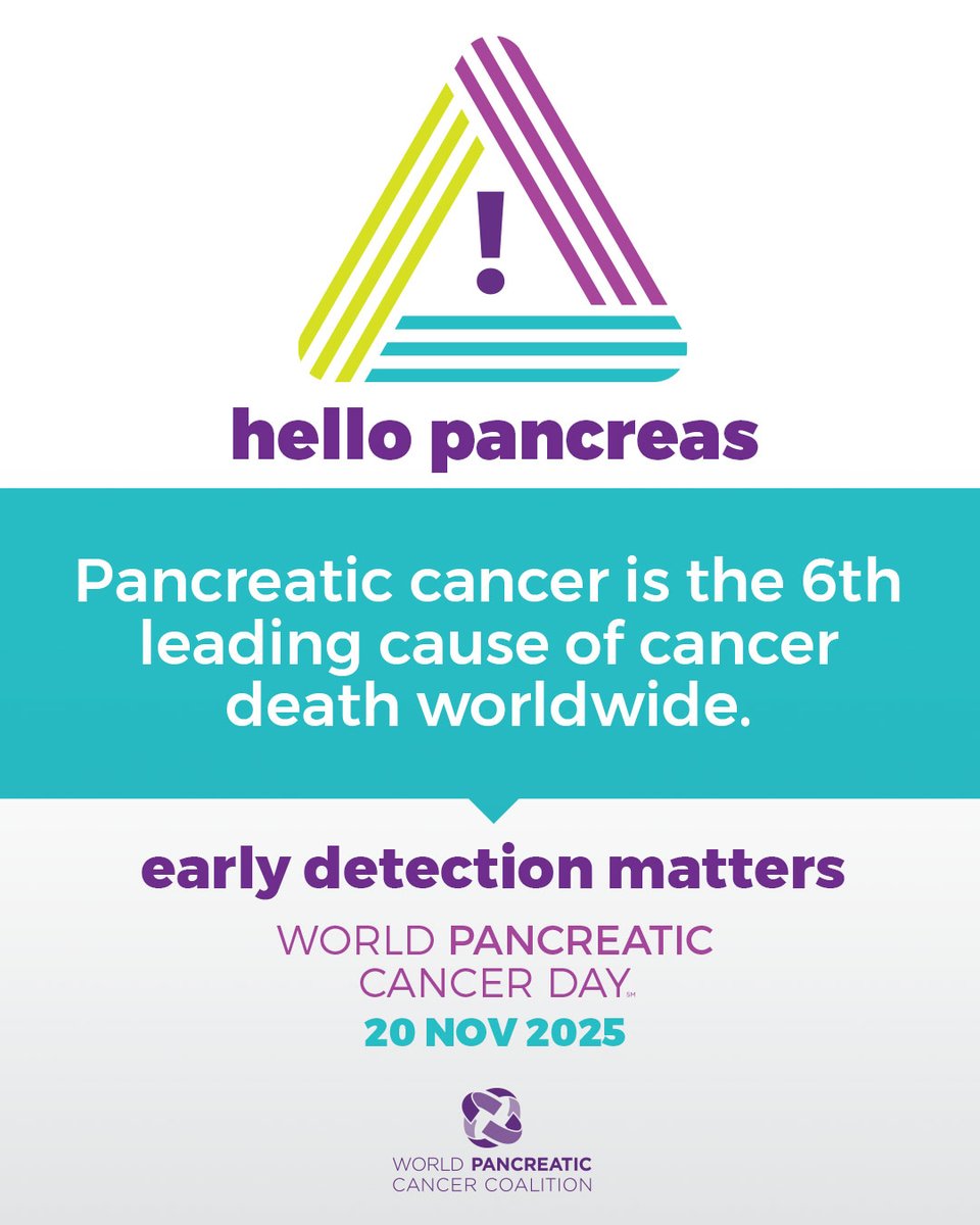 EHS_PCAF's tweet image. Pancreatic cancer is the 6th leading cause of cancer death worldwide.
But awareness changes outcomes.
💜 Learn the risks. Talk to your doctor. Spread the word.
#WorldPancreaticCancerDay #HelloPancreas #EarlyDetectionMatters