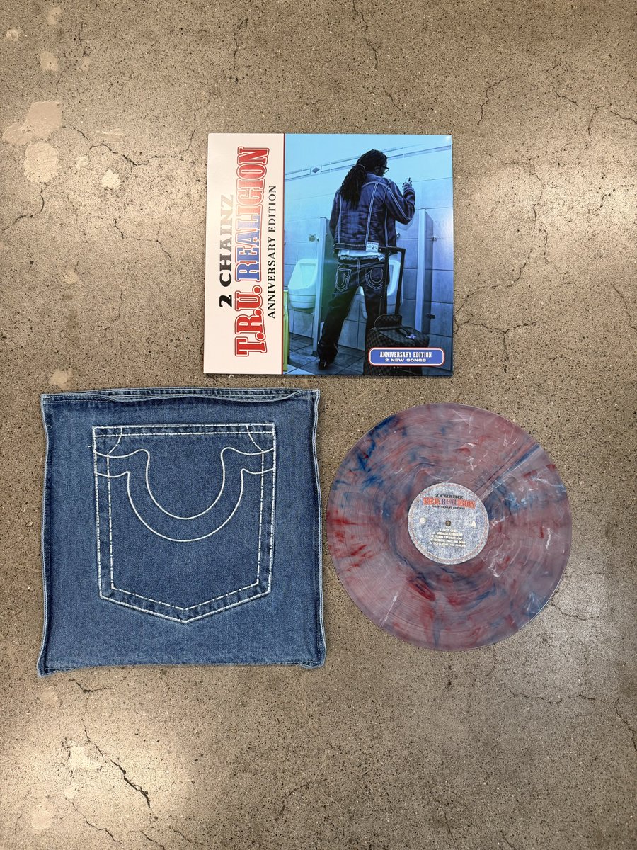 99Vinyl's tweet photo. 🚨 First Look/Upcoming Release

 2 Chainz - T.R.U. REALigion (Anniversary Edition)

Comes in an actual denim sleeve 🤯

11/28 RSD Black Friday 2025 https://t.co/LrHr47gMbv