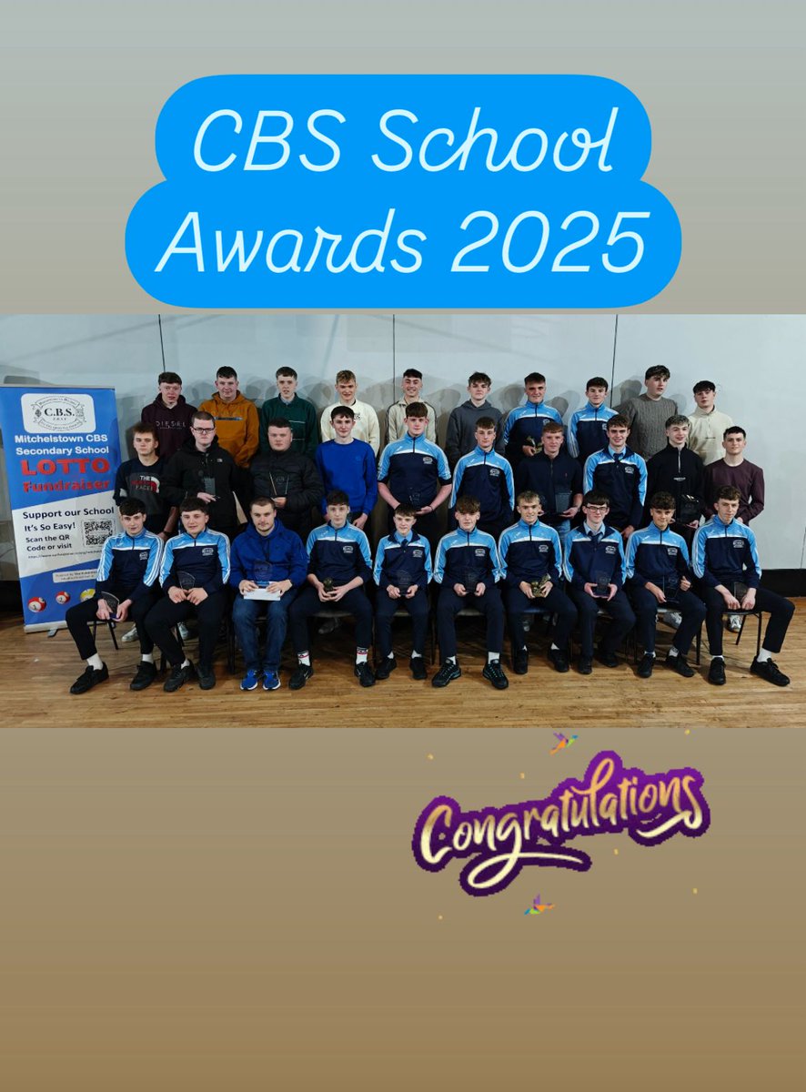 🌟Awards Night 2025🌟
We were delighted to host our annual school awards on Friday, acknowledging  academic, sporting, and citizenship achievements. Many thanks to our sponsors Mitchelstown Credit Union, and Andrew O’Regan who presented the awards. Congrats to all recipients 👏👏