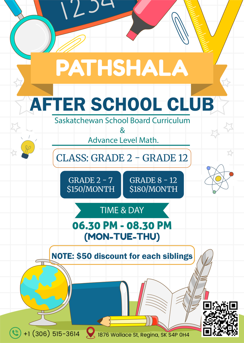 DarulFalah2022's tweet image. Pathshala Tutorial
Is your child struggling with Math &amp;amp; Science?
Send them to Pathshala Tutorial — where learning becomes exciting and effective!
Register now: forms.gle/phfKDpjbn2aAEW…
#PathshalaTutorial #AfterSchoolProgram #MathHelp #LearnAndGrow #TutoringRegina #YQR #Regina