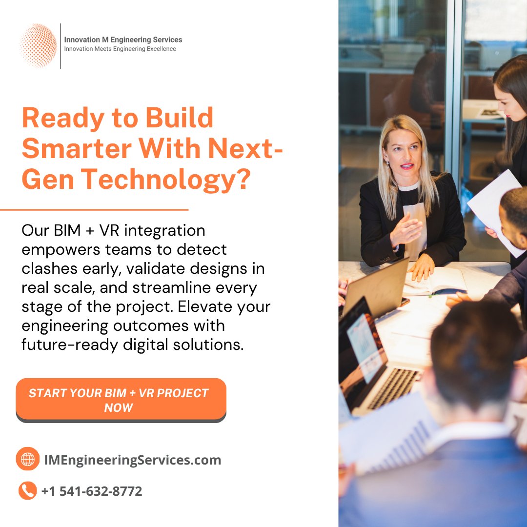 innovationms1's tweet image. VR-integrated BIM is transforming construction by enabling teams to visualize designs in immersive 3D before building begins. 

#VRBIM #BIMTechnology #InnovationMServices

Address: Suite # 103 181 N Grant St Canby, OR 97013 United States
Phone No: +1 541-632-8772