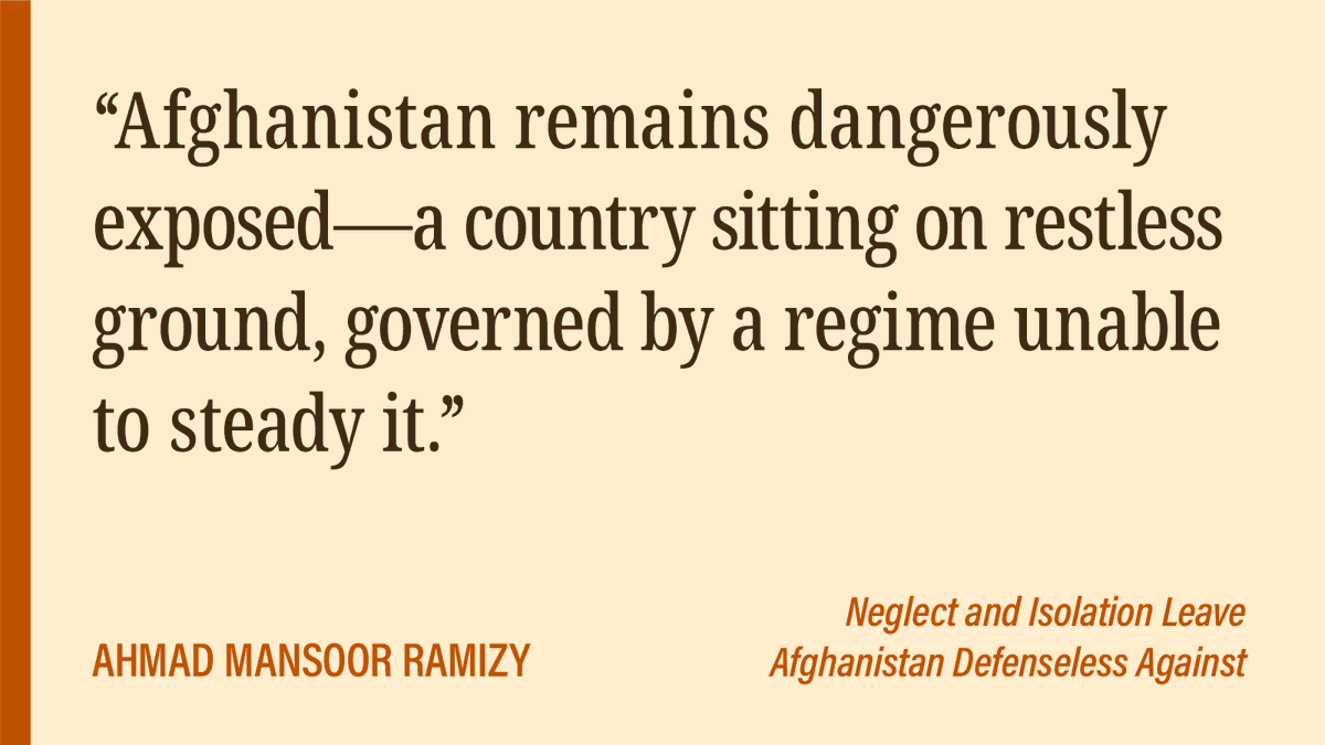 <a href="/mansoor_ramizy/">A. Mansoor Ramizy</a> in "Neglect and Isolation Leave Afghanistan Defenseless Against Disaster".

🔗 themiddleeastuncovered.com/p/neglect-and-…