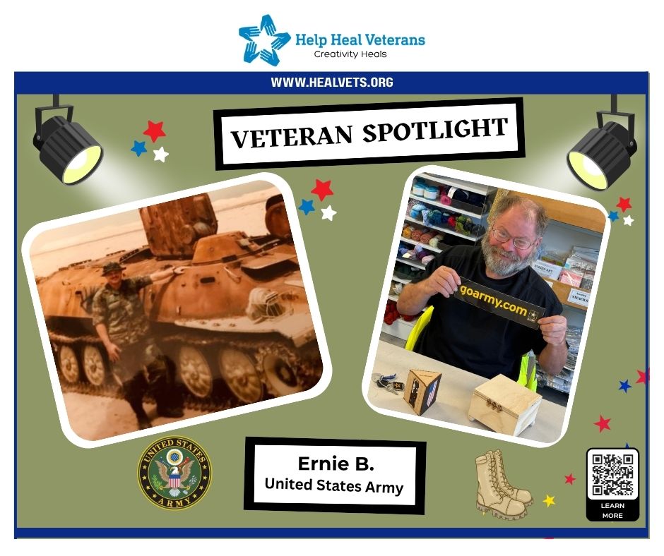 Veteran Spotlight 🇺🇸 Meet Army Veteran Ernie B.! He’s been using Help Heal Veterans craft kits for 5 years to relieve stress. 💙 Support veterans: go to  healvets.org/givetoday #VeteranSpotlight #HelpHealVeterans #HealingThroughCrafts #ArmyVeteran