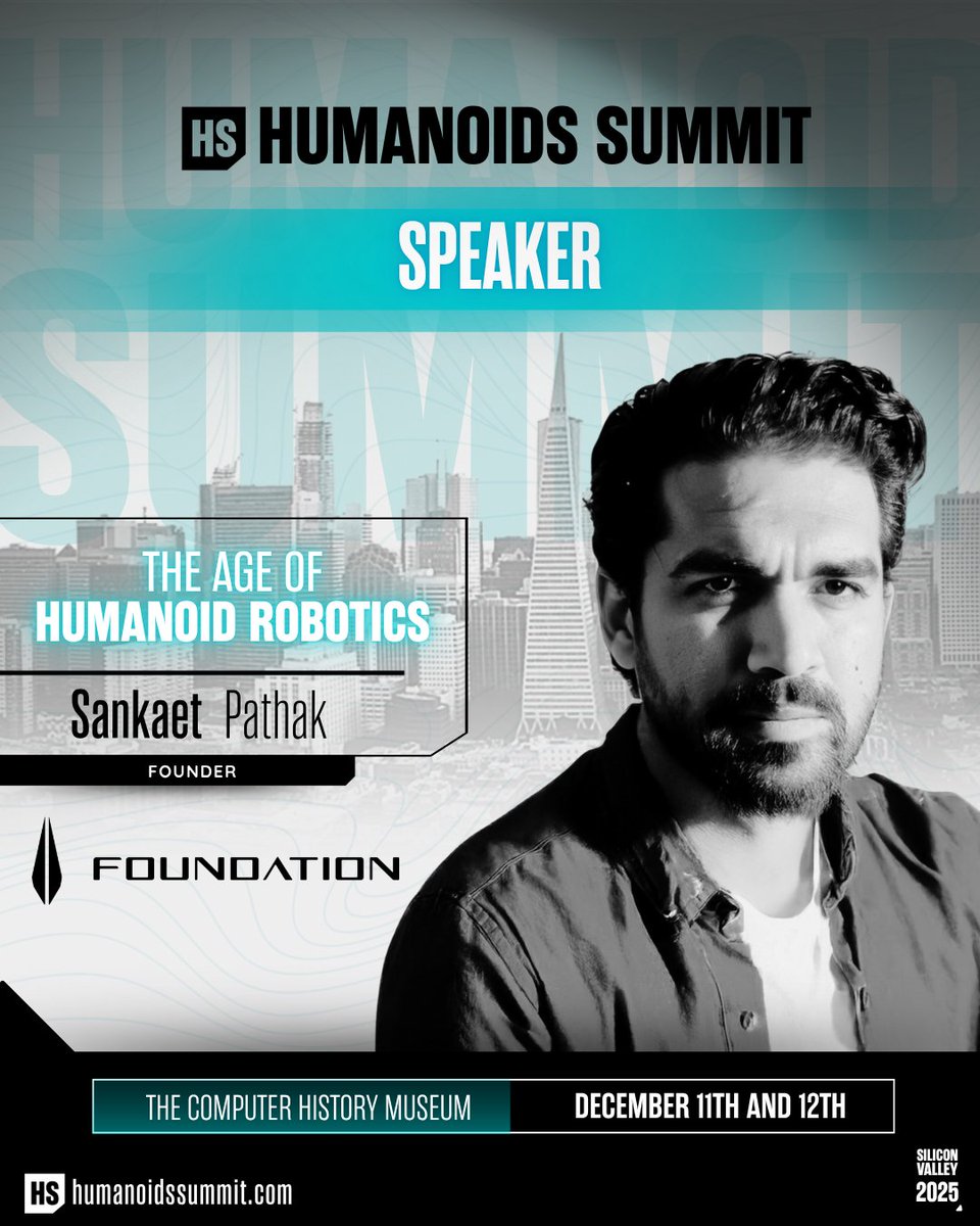 HumanoidsSummit's tweet image. 🤖 The age of humanoids isn’t coming, it’s here.

Sankaet Pathak, Founder at Foundation, is redefining how we interact with intelligent machines.

🛎️ Don’t miss out — register now: humanoidssummit.com

#HumanoidsSummit #AI #EmbodiedAI #PhysicalAI
