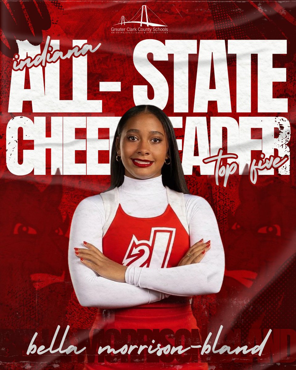GCCSchools's tweet image. 🎉 Cheer on! 🎉

Huge congratulations to Charlestown Cheerleading and Indiana’s 2025 Cheerleader of the Year, Megan Workman!  💙

And a big shoutout to Jeff High’s Bella Morrison-Bland for securing a Top 5 finish as an Indiana All-State Cheerleader! ❤️

#WeAreGreater