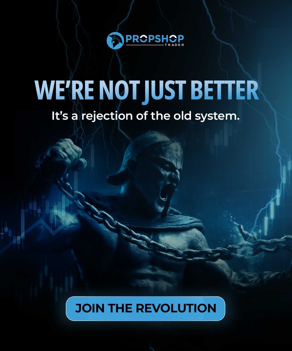 PropShopTrader's tweet image. This isn’t just an upgrade. 🤝
It’s a full rejection of everything traders hate about prop firms. ⚡️
Join the revolution.

Head over to propshoptrader.com today! ⭐️

#PropShopTrader #TradingCommunity 
Please trade responsibly.